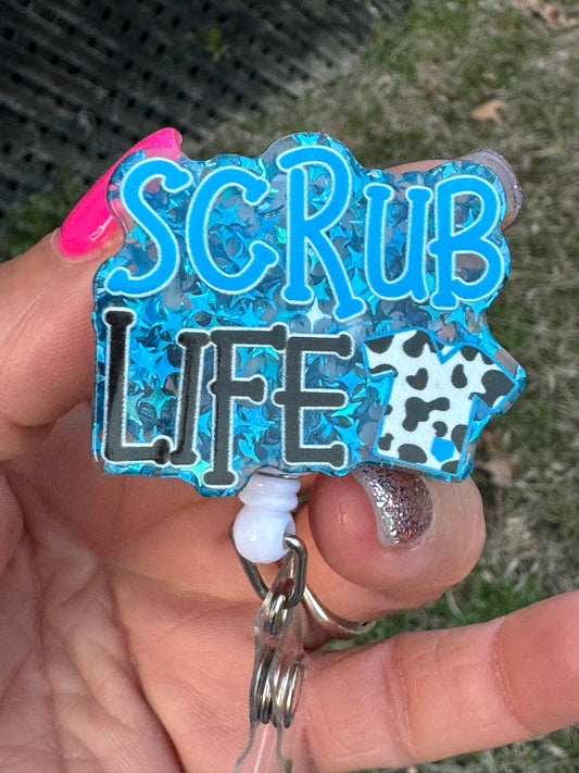 Blue Scrub Life Badge Reel