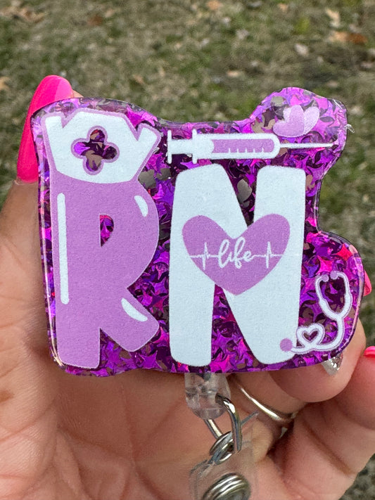 Purple RN Badge Reel