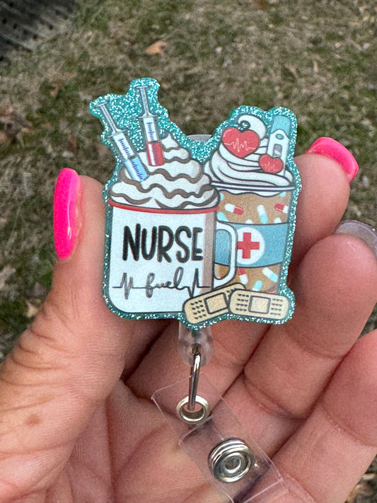 Nurse Coffee Badge Reel