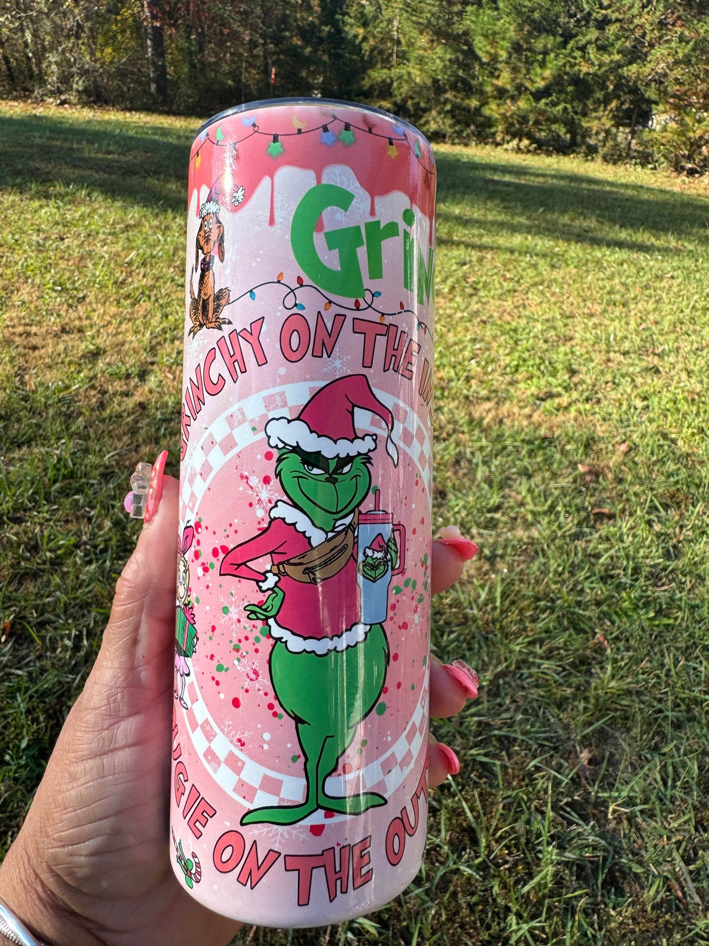 Pink Grinch Tumbler