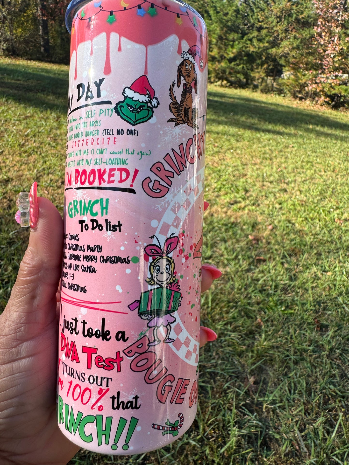 Pink Grinch Tumbler