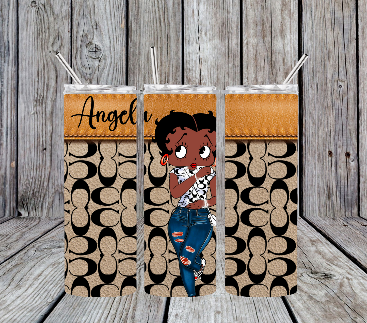 20 oz Betty Boop Coach Inspired Customizable Tumbler