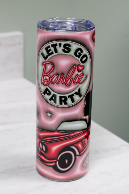 3D African American Lets go Party Barbie Tumbler